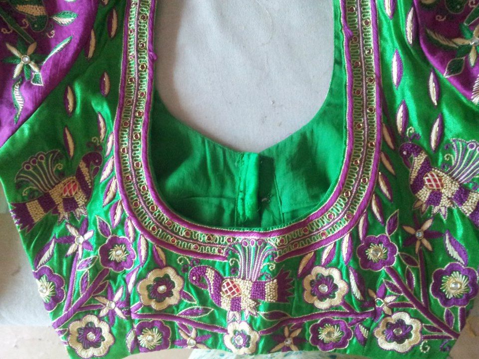 heavy work blouse back design