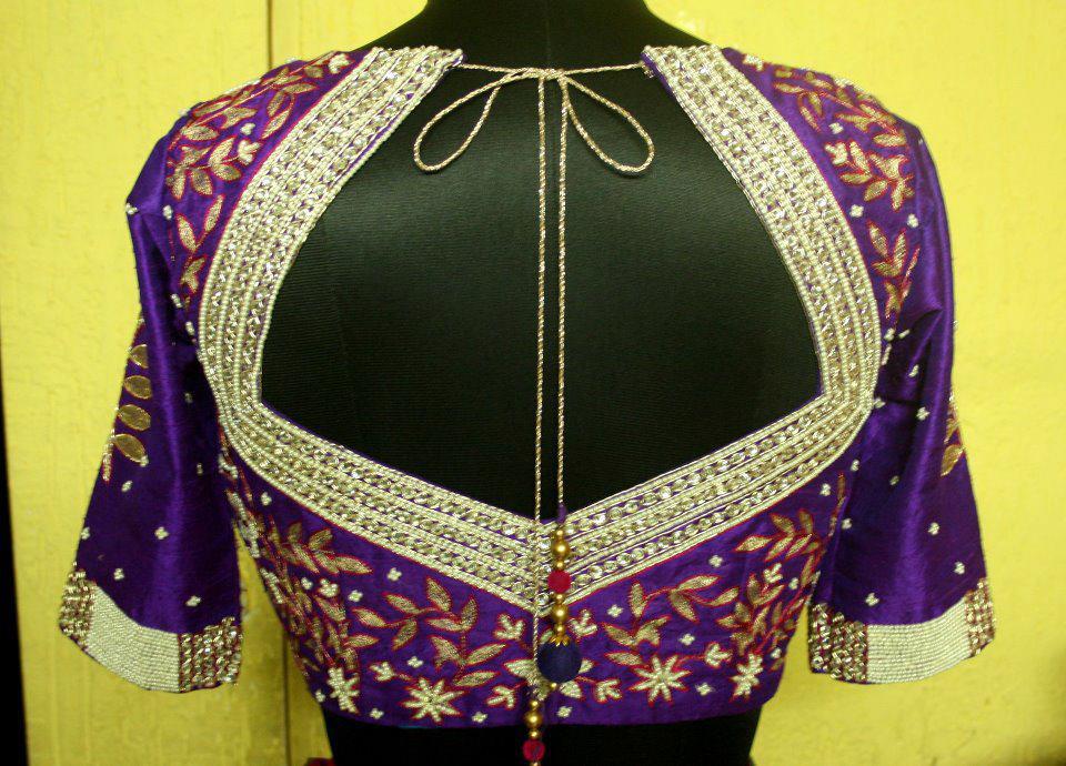 pearl work blouse design