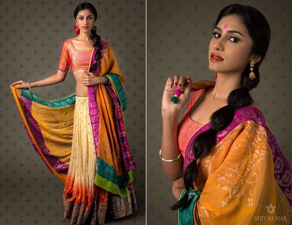 half saree patterns