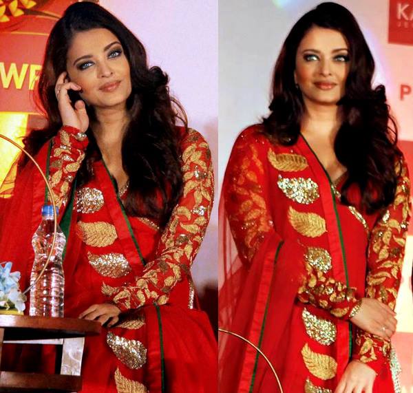 aishwarya in designer anarkali suit