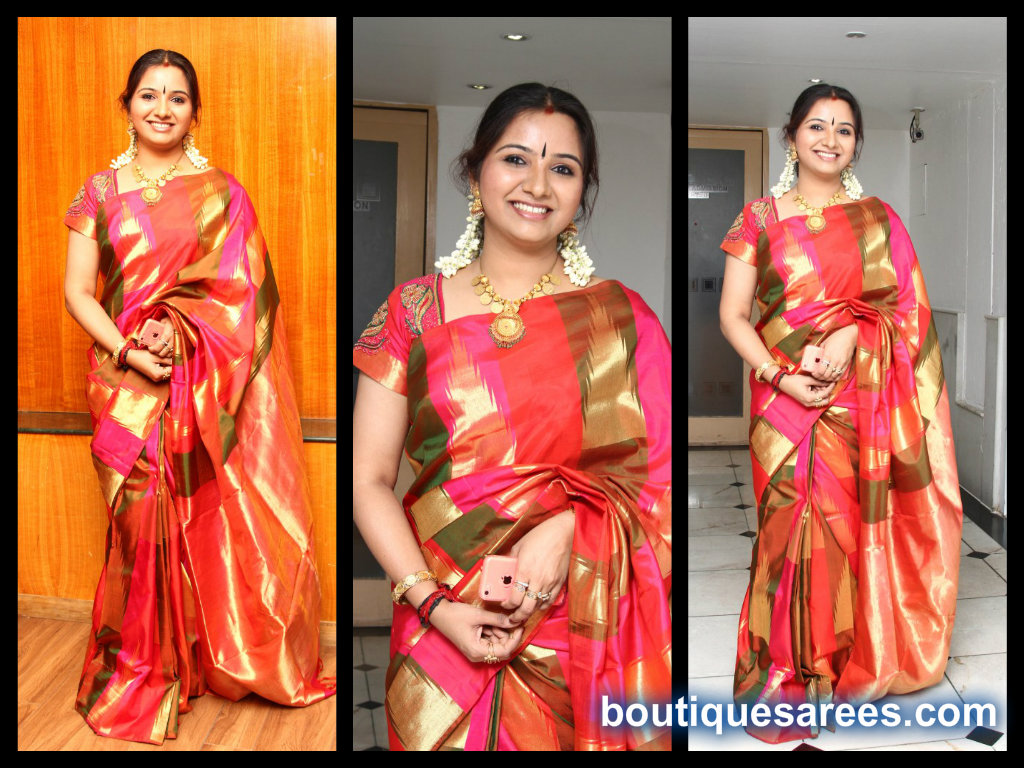 mahathi in silk saree blouse