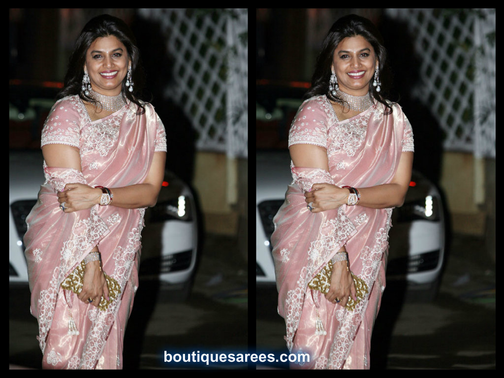pinky reddy in embroidery saree