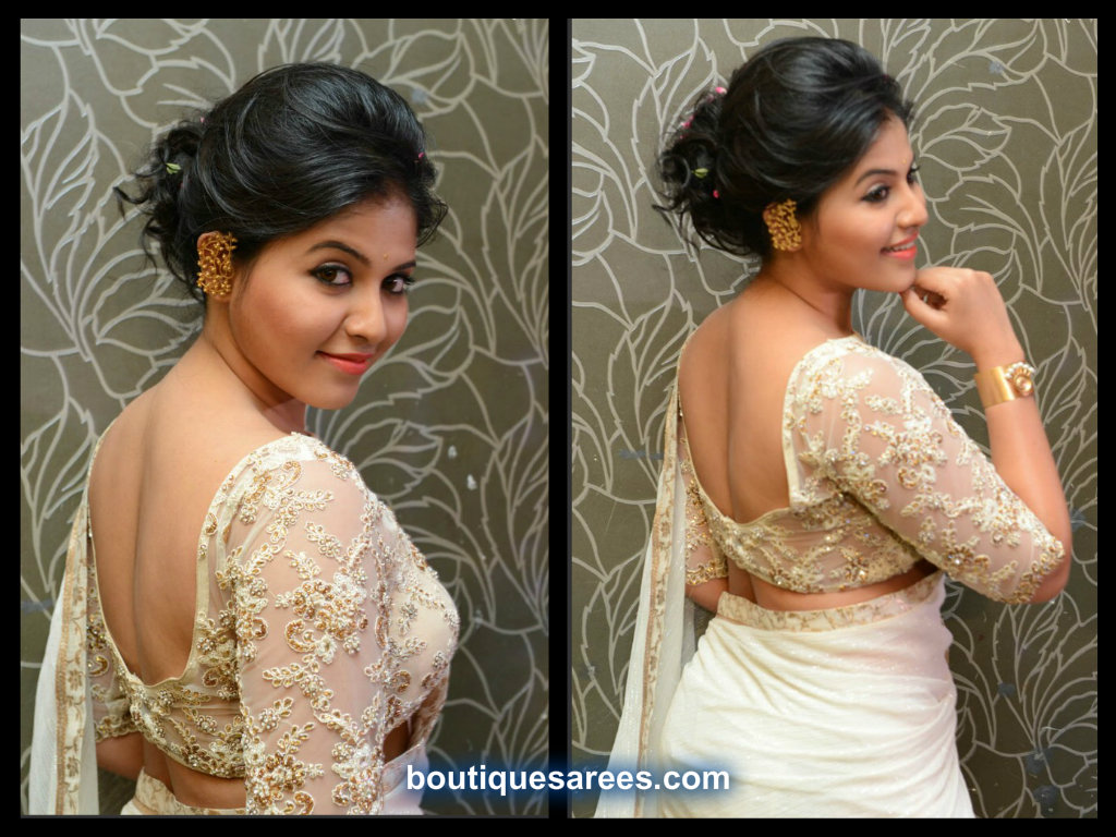 anjali in backless blouse back