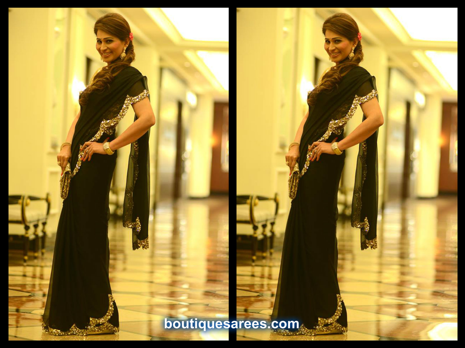 sheerdevi chowdary in black saree