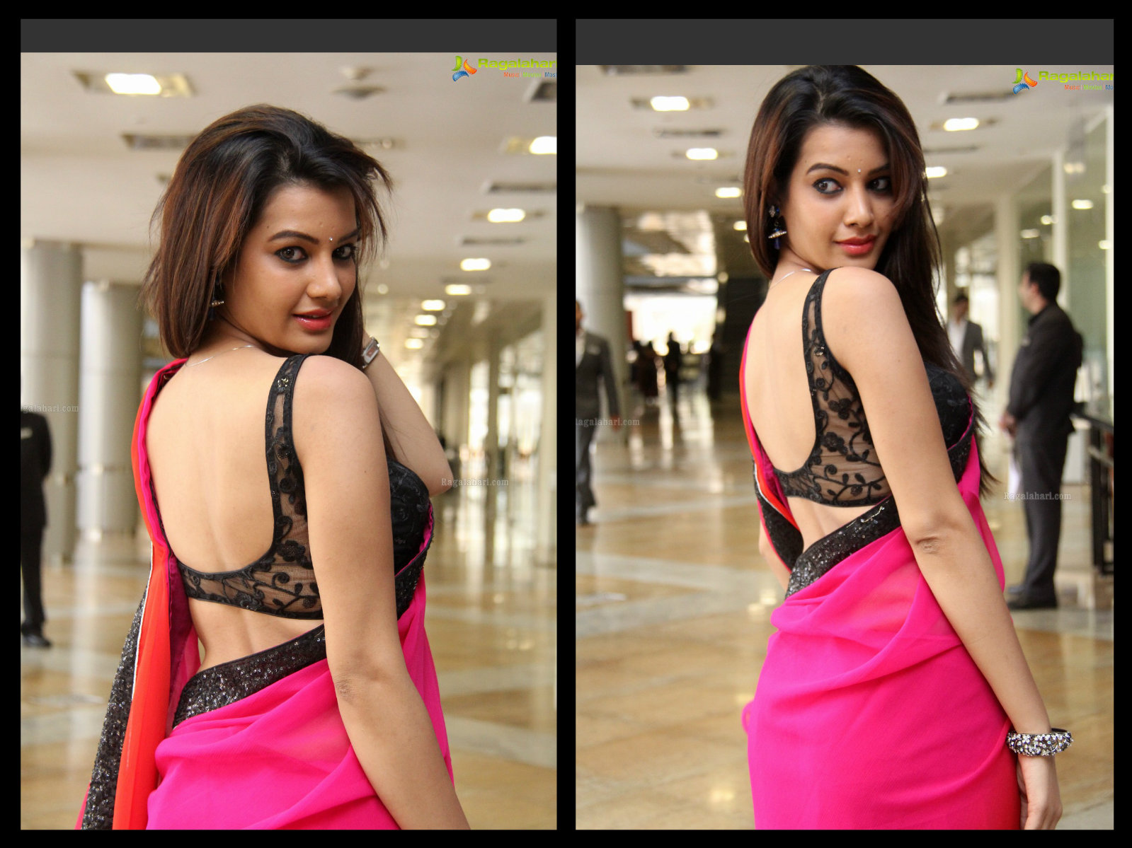 deeksha panth in backless blouse