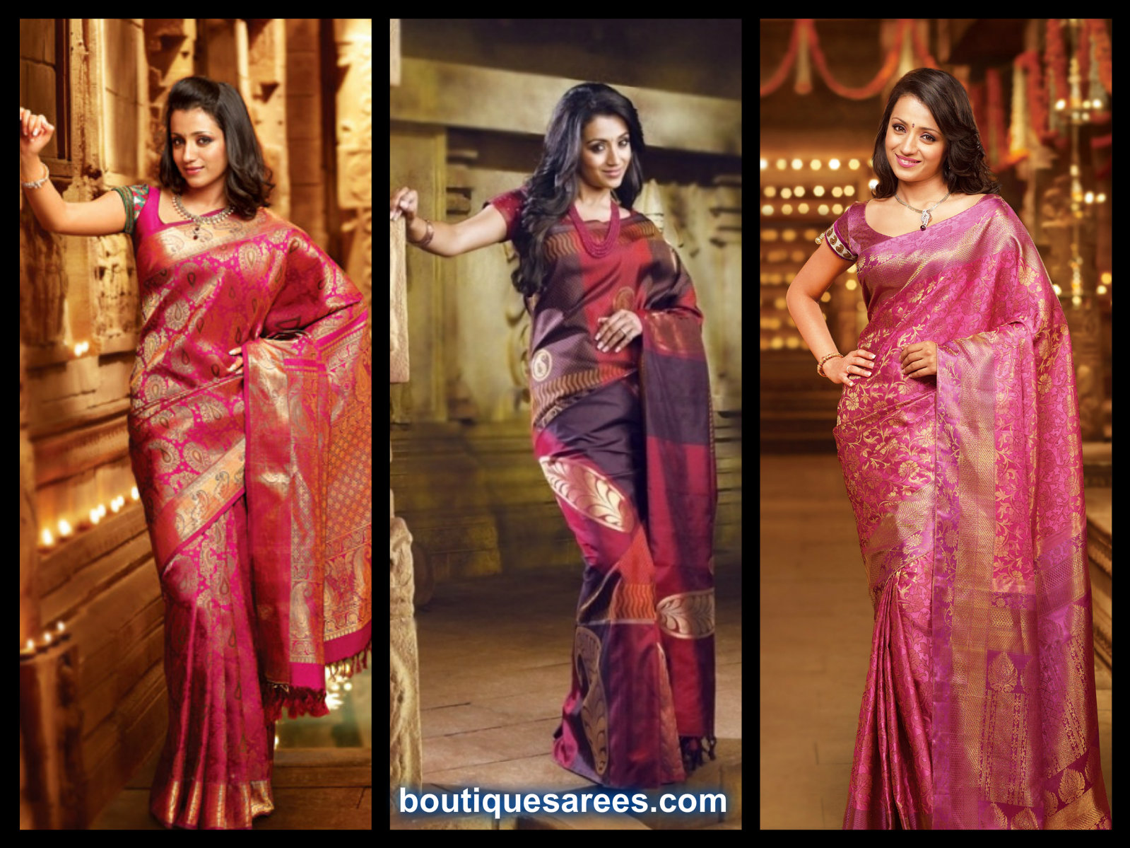 trisha in bridal silk saree