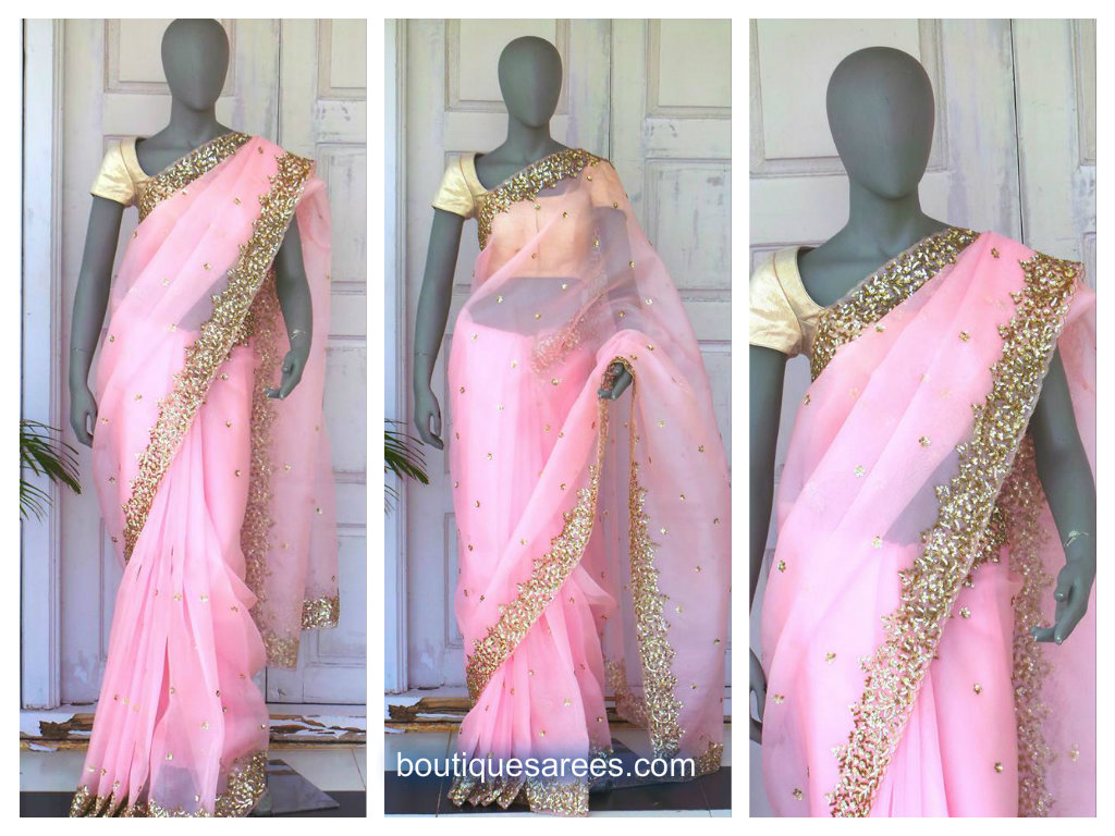 pink saree