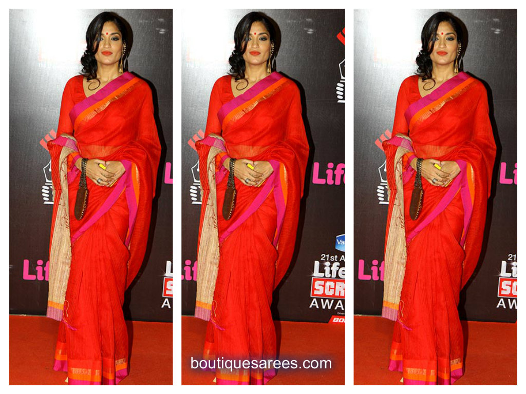 Sandhya Mridul in red saree