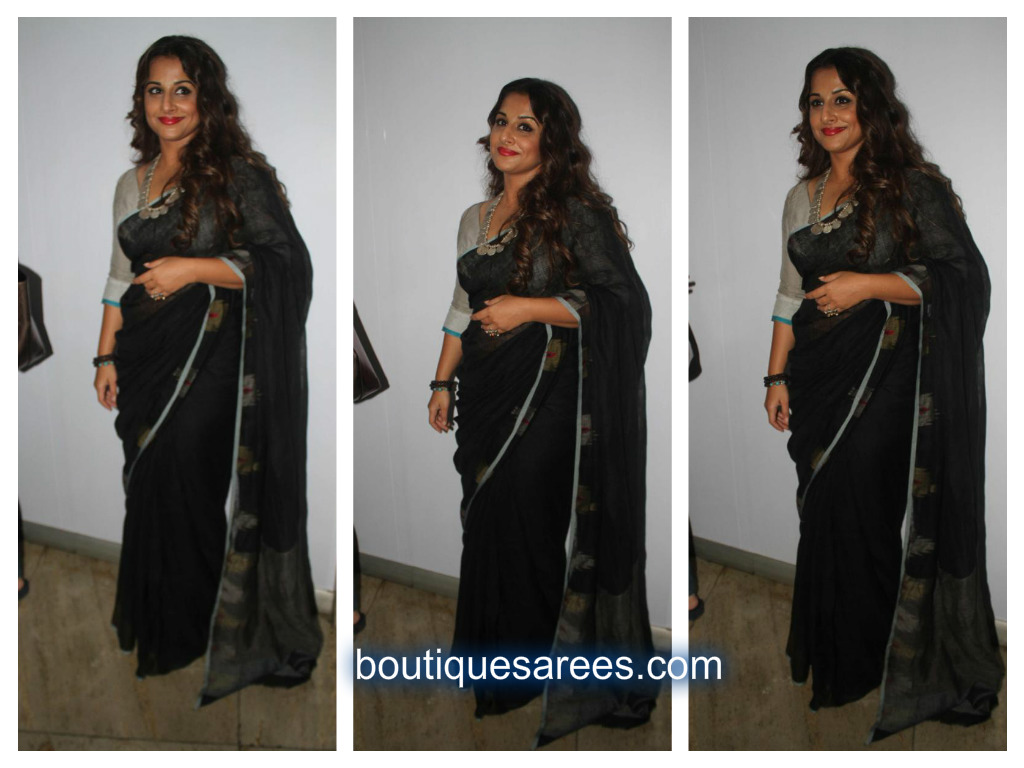 vidya balan in black saree