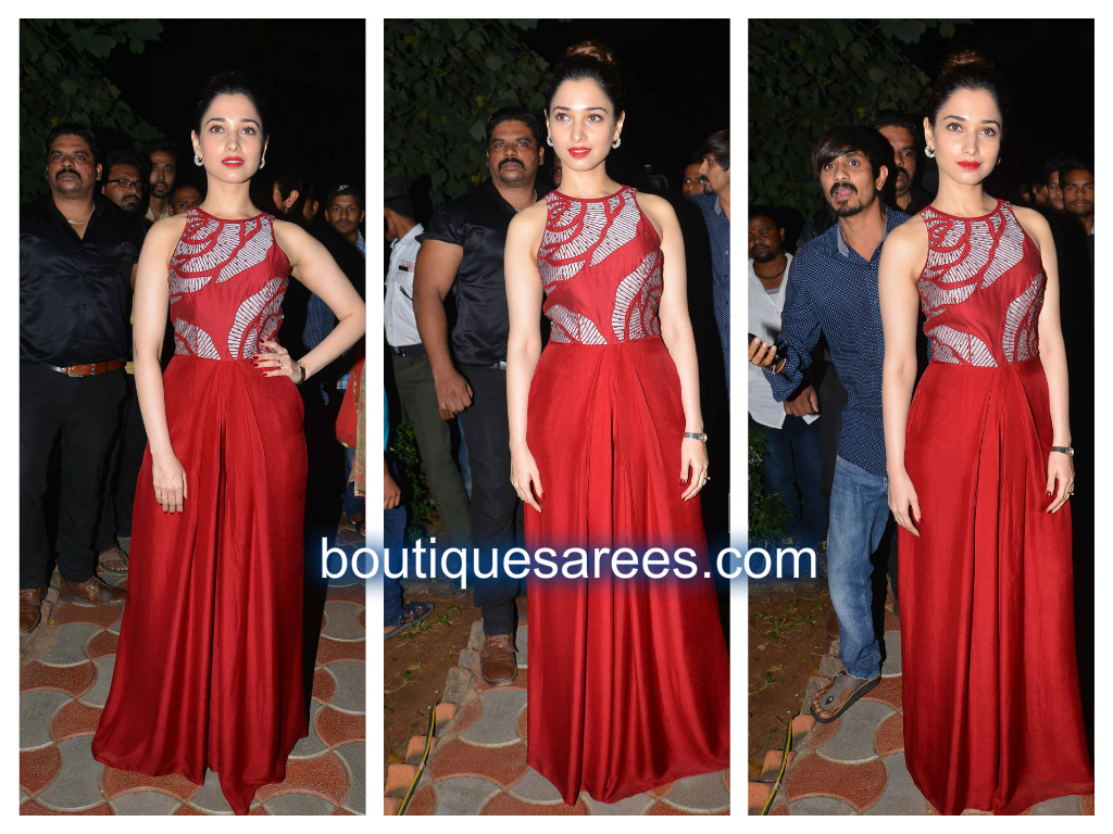 tamanna in red dress
