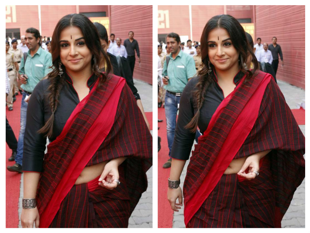 vidya in cotton sari